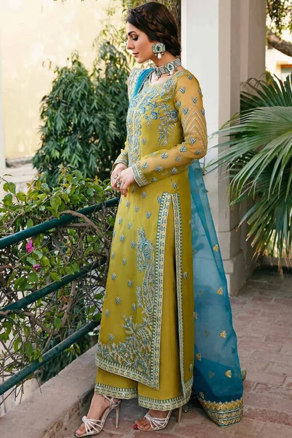 AKBAR ASLAM Unstitched Wedding 3-Piece Outfit with Heavy Embroidery - Image 2
